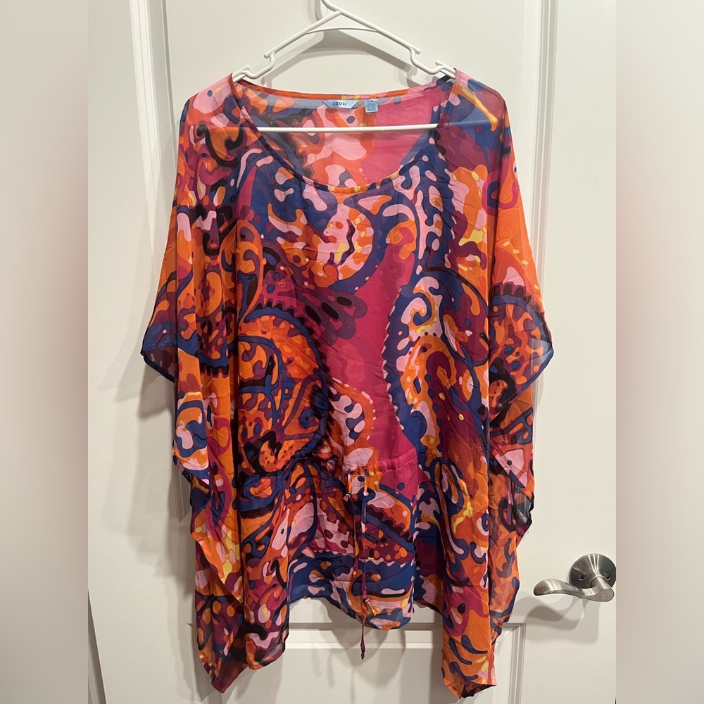 IZOD Sheer Vibrant Swim Cover-Up Women’s Size Large.